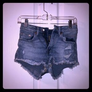 High waisted denim shorts